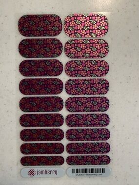Jamberry Pink & Gold Floral Nail Wraps